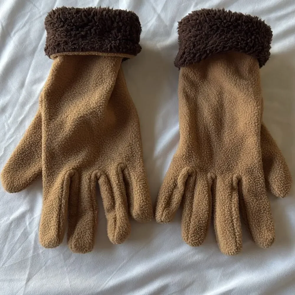 Seven apparel women's tan and brown winter gloves mittens